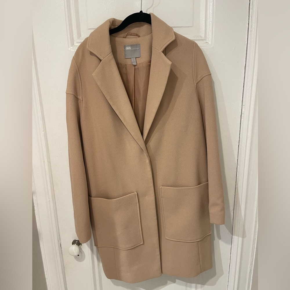 ASOS double button tan trench coat
